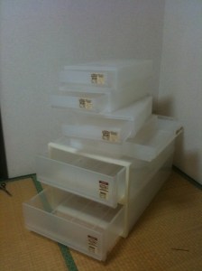 Plastic storage drawers